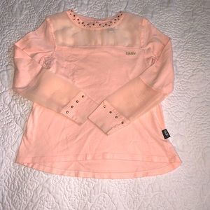 Dkny rhinestone mesh shirt